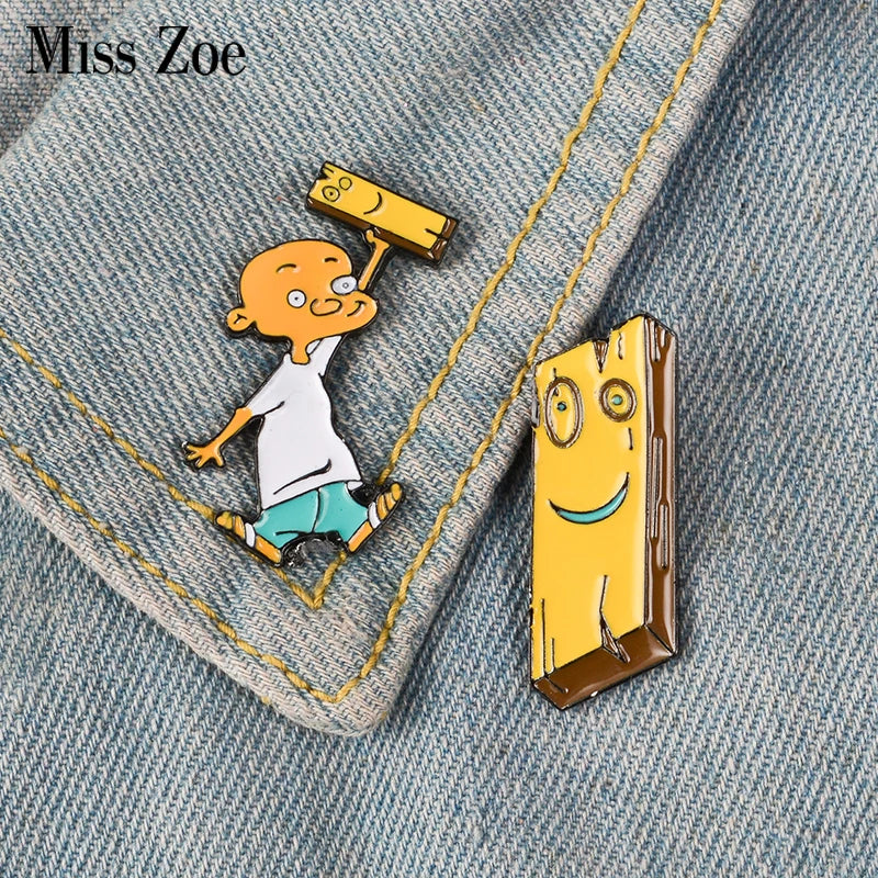 Anime Enamel Pin Jonny and Plank Badge Brooch Cute Cartoon Jewelry Gift for Friends
