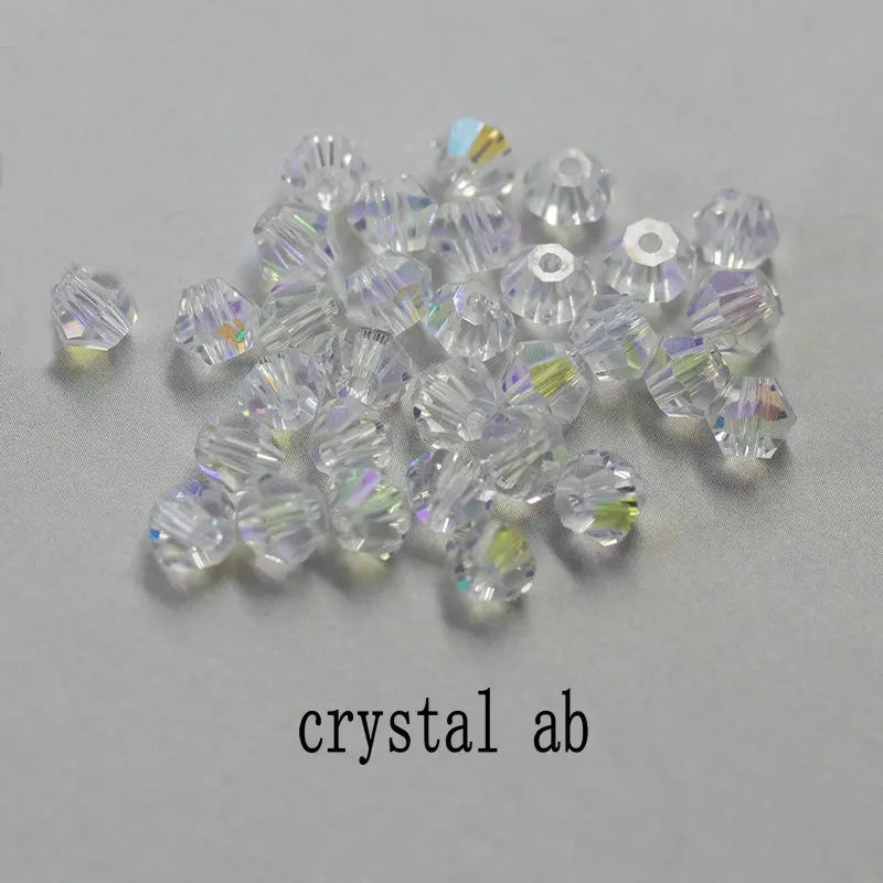 4mm Shiny Crystal Bicone Beads Loose Spacer Beads for DIY Jewelry Making 200pcs