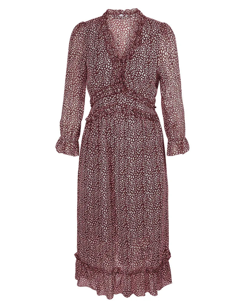 Floral Chiffon Maxi Dress With V Neck And Butterfly Sleeves