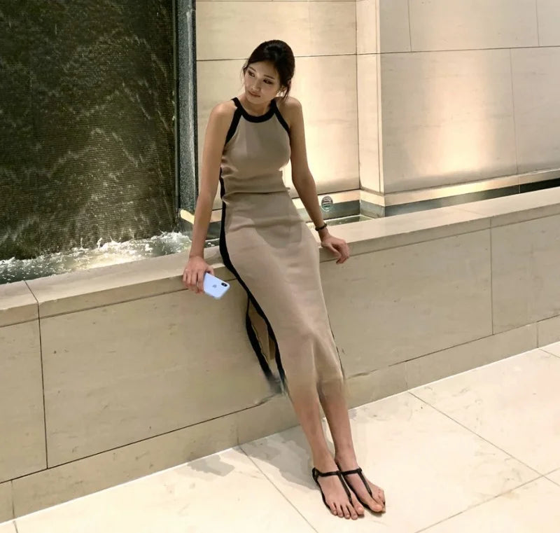 Womens Summer Bodycon Maxi Dress Sleeveless Bandage Knit