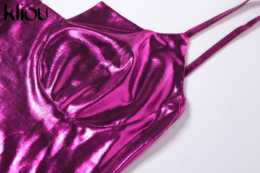 Backless Maxi Dress Party Sheath For Women Shiny Glam