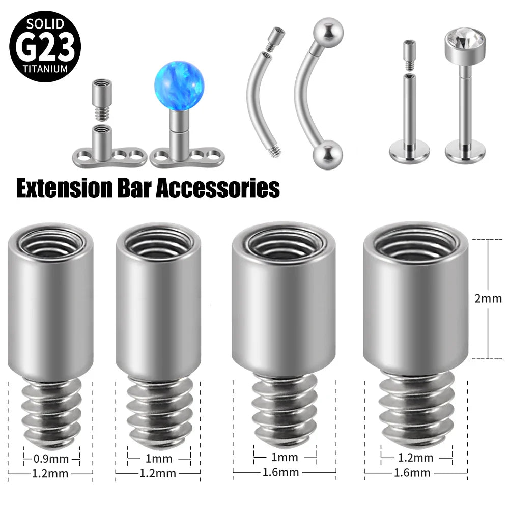 12 Piece Surgical Steel Piercing Jewelry Set with Gold Plated Black Rainbow Ear Nose and Eyebrow Labret 8mm