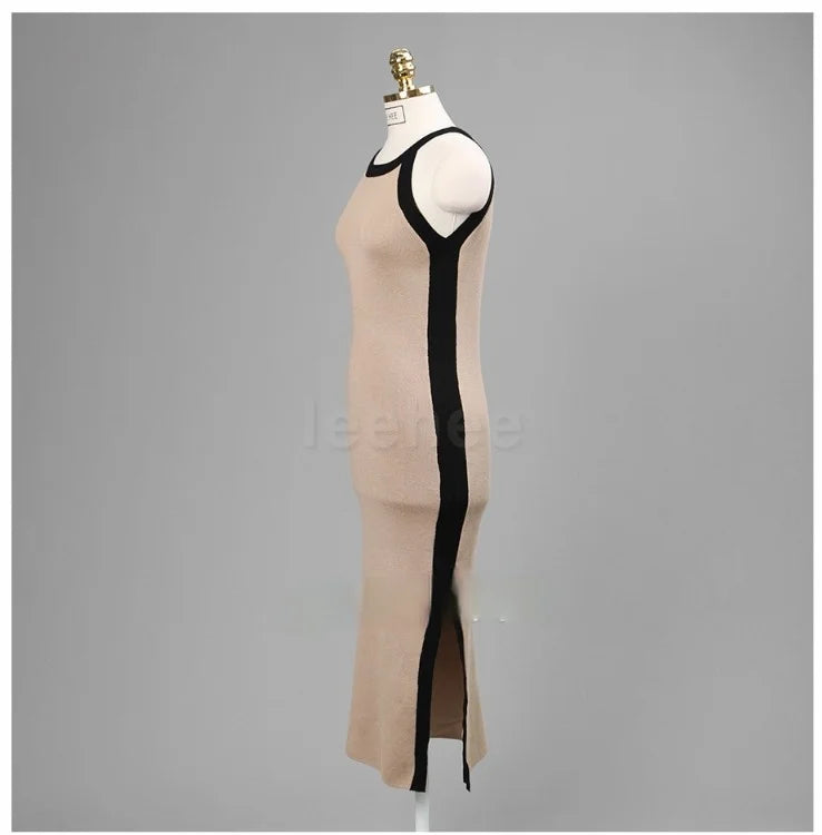 Womens Summer Bodycon Maxi Dress Sleeveless Bandage Knit
