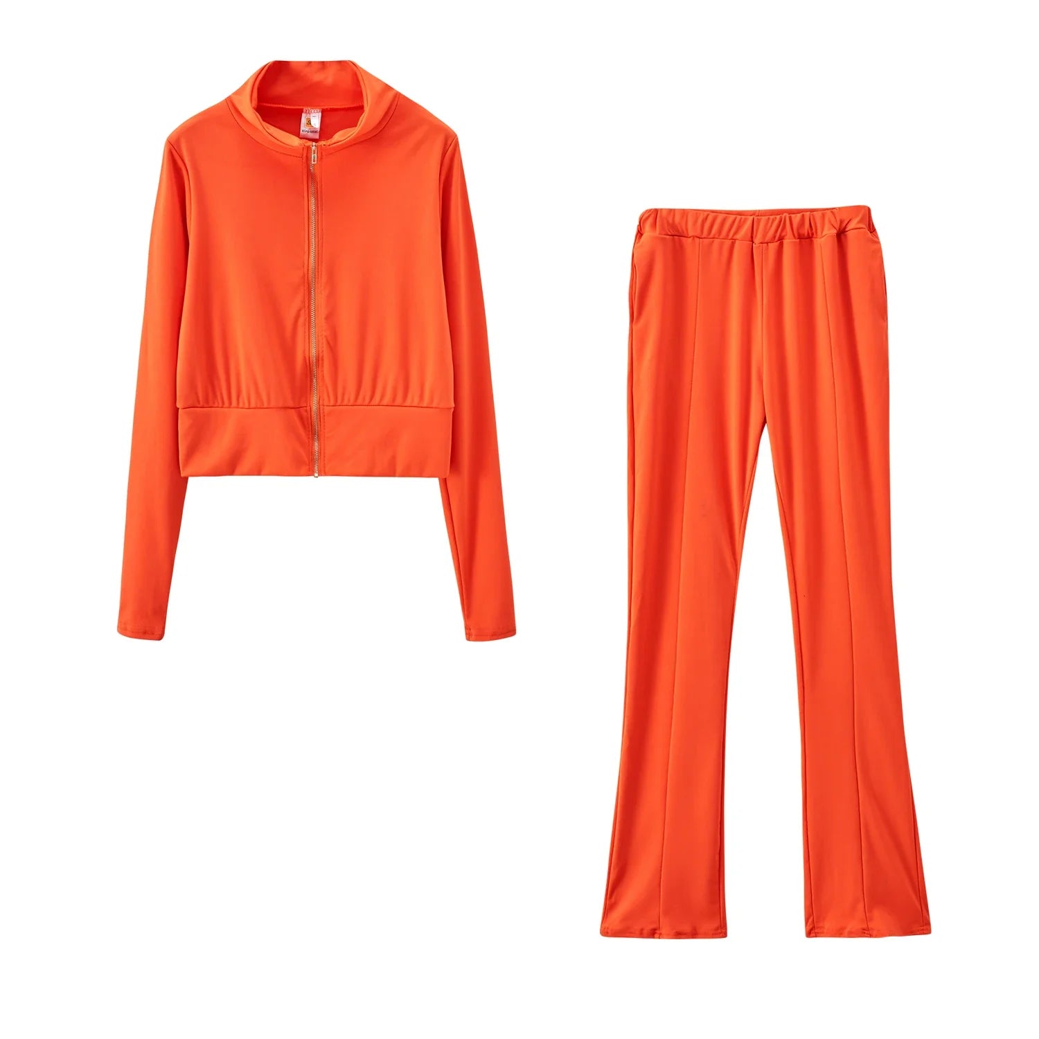 Casual Solid Color Two Piece Sports Set for Spring Fashion