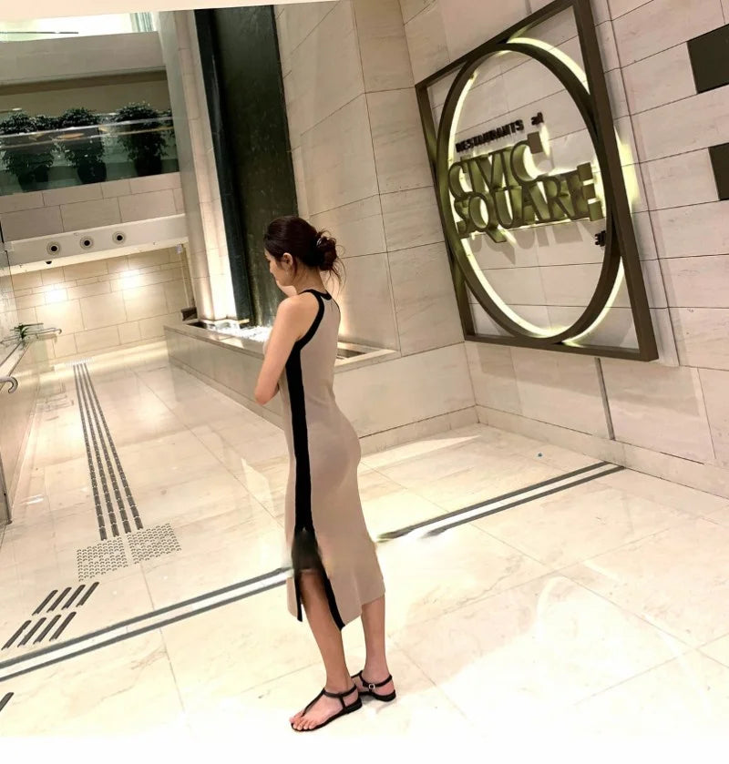 Womens Summer Bodycon Maxi Dress Sleeveless Bandage Knit