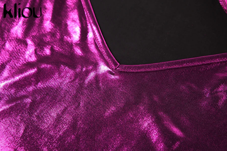 Backless Maxi Dress Party Sheath For Women Shiny Glam