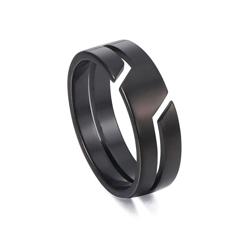 Skyrim Minimalist Stainless Steel Couple Ring in Black Casual Style for Men and Women Wedding Jewelry Gift