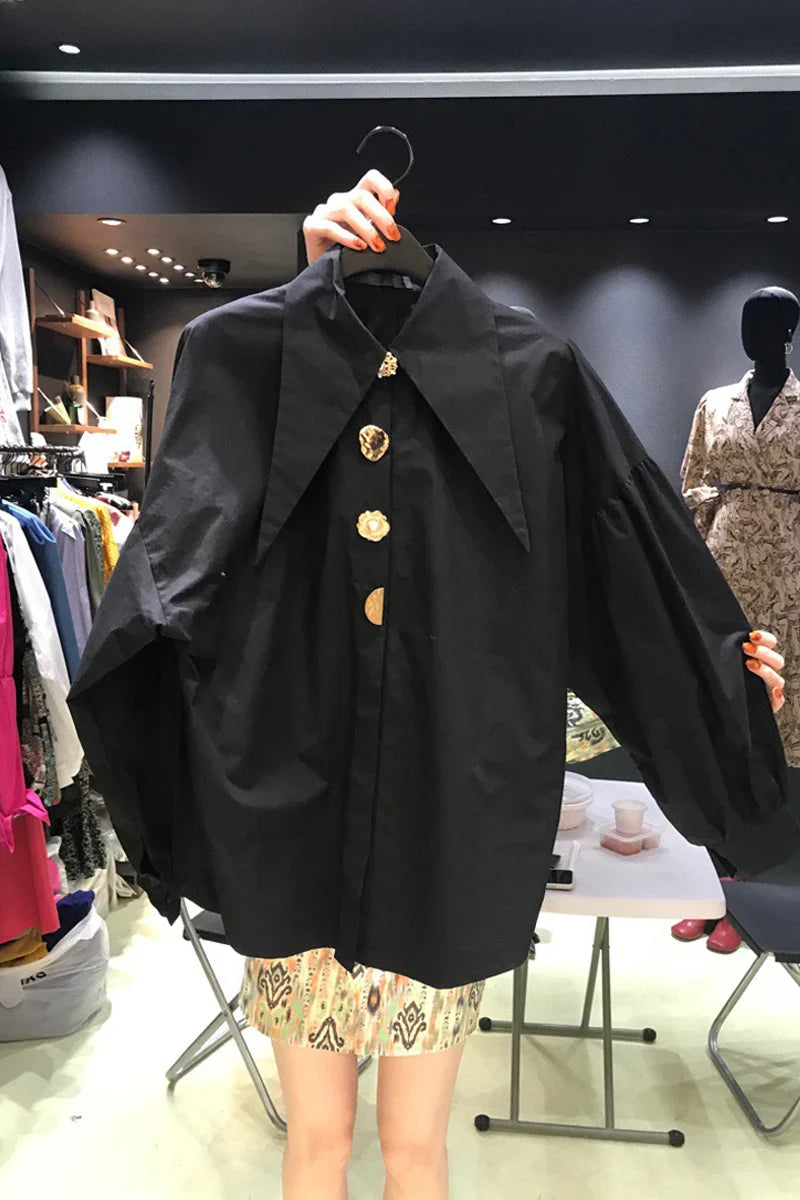 Comfortable Long Sleeve Office Blouse for Women with Turn Down Collar Classic Fit Shirt Blusas for Work and Casual Wear