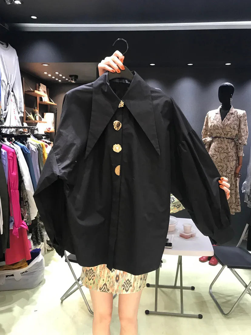 Comfortable Long Sleeve Office Blouse for Women with Turn Down Collar Classic Fit Shirt Blusas for Work and Casual Wear