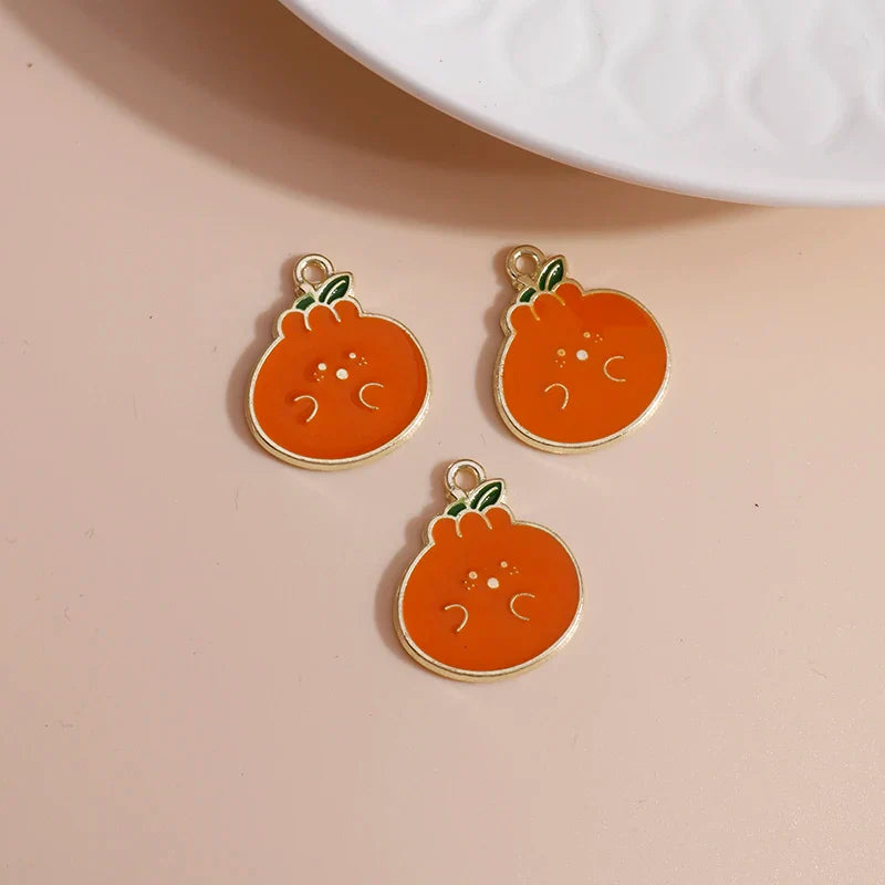 10pcs Mini Fruit Cherry Enamel Charms for DIY Jewelry Making Accessories