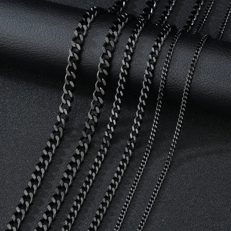 Men's Stainless Steel Cuban Chain Necklace Durable Titanium Steel Jewelry