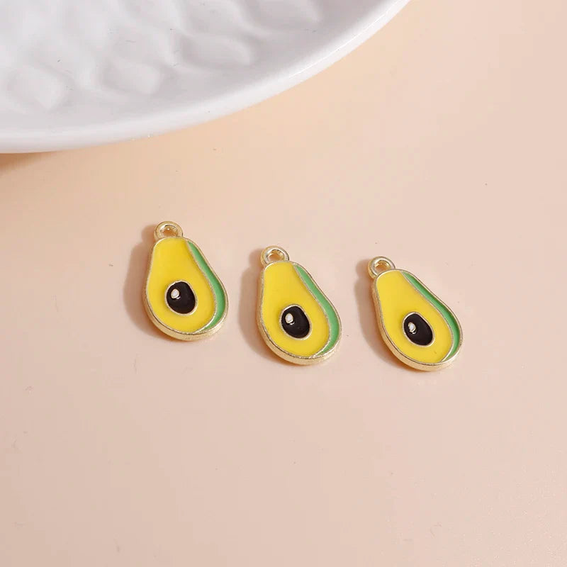 10pcs Mini Fruit Cherry Enamel Charms for DIY Jewelry Making Accessories