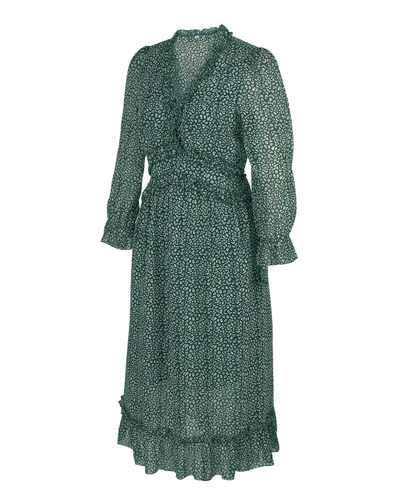 Floral Chiffon Maxi Dress With V Neck And Butterfly Sleeves