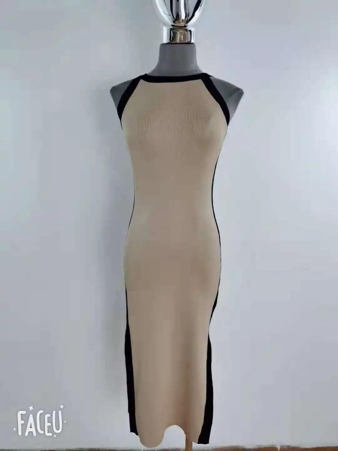 Womens Summer Bodycon Maxi Dress Sleeveless Bandage Knit