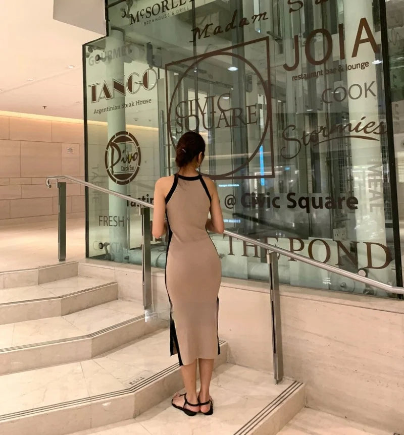 Womens Summer Bodycon Maxi Dress Sleeveless Bandage Knit