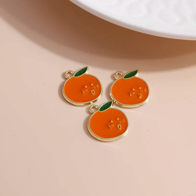10pcs Mini Fruit Cherry Enamel Charms for DIY Jewelry Making Accessories