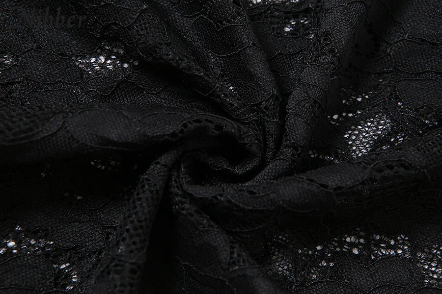 Sexy Hollow Lace Bodycon Long Dress For Women See Through