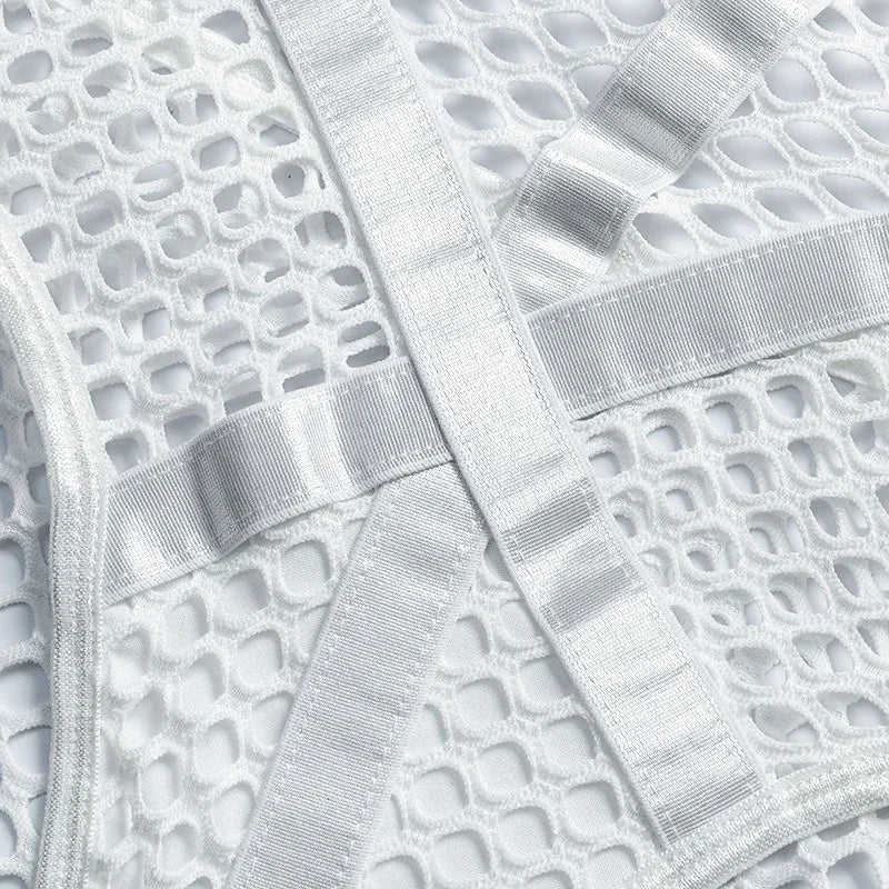 Y2K Punk Harajuku Sexy Dark Bodysuit Hollow Out See Through Jumpsuit Streetwear Nightclub Academia Emo Alt Romper