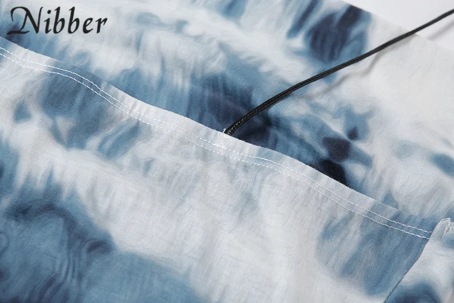 Tie Dye Summer Suspender Dress Sleeveless Low Waist