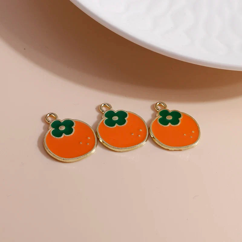 10pcs Mini Fruit Cherry Enamel Charms for DIY Jewelry Making Accessories