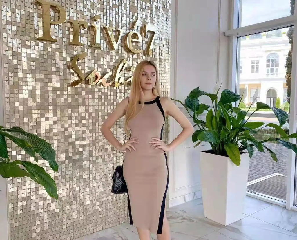 Womens Summer Bodycon Maxi Dress Sleeveless Bandage Knit