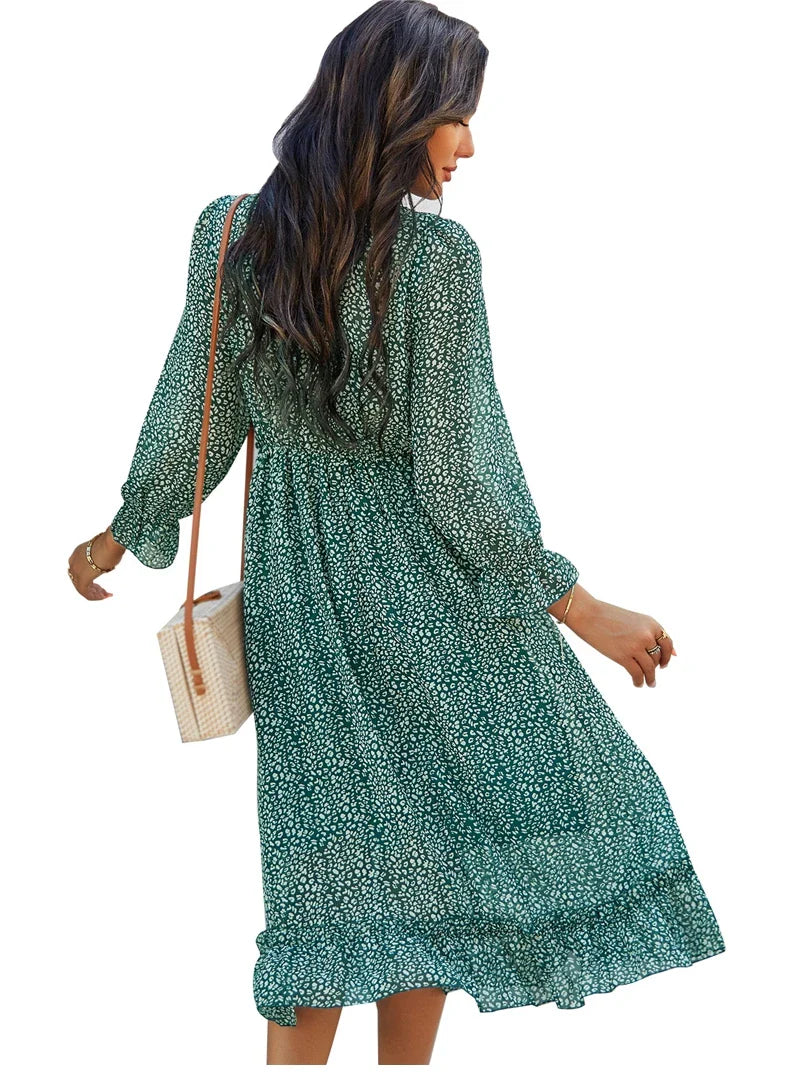 Floral Chiffon Maxi Dress With V Neck And Butterfly Sleeves