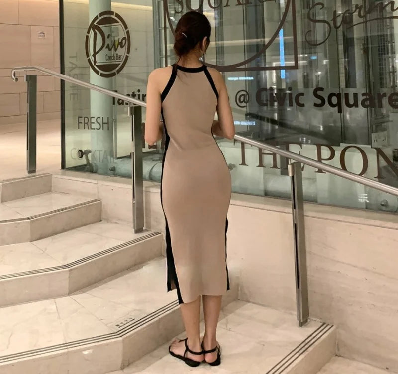 Womens Summer Bodycon Maxi Dress Sleeveless Bandage Knit