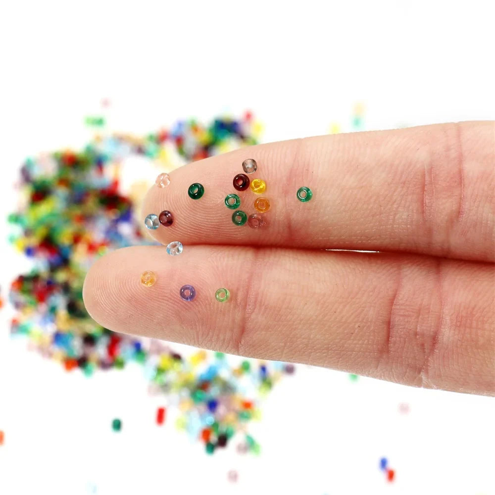 2mm Transparent Color Czech Glass Seed Beads 1000 to 1800 Pcs Round Loose Beads for DIY Jewelry Making Bracelet and Earring Accessories