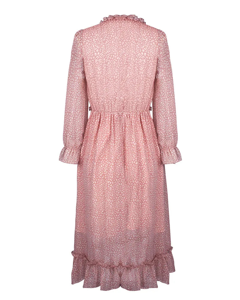 Floral Chiffon Maxi Dress With V Neck And Butterfly Sleeves