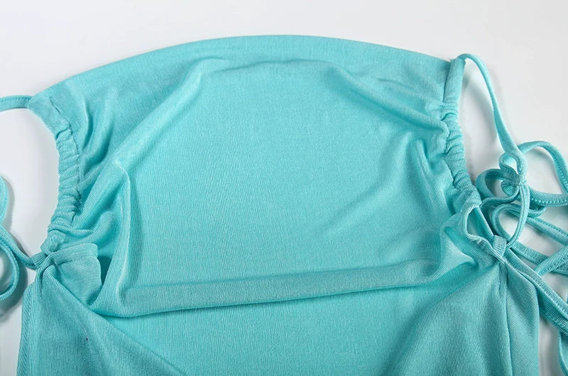 Sexy Strapless Dress Hang Neck Summer Fashion Style