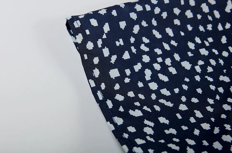 Elegant Swing Dress Round Neck Short Sleeve Printed