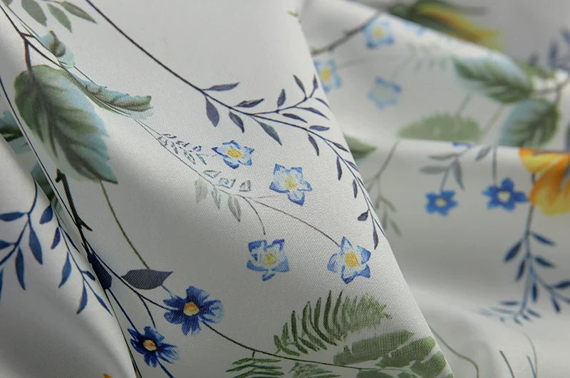 Elegant Swing Dress Round Neck Short Sleeve Printed