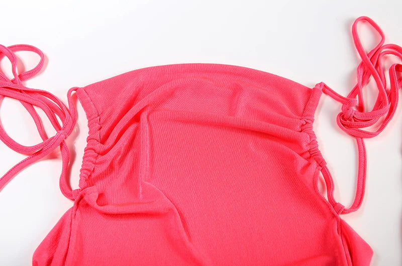 Sexy Strapless Dress Hang Neck Summer Fashion Style