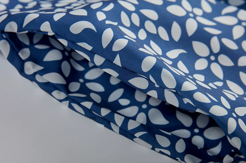 Elegant Swing Dress Round Neck Short Sleeve Printed