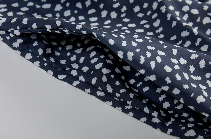 Elegant Swing Dress Round Neck Short Sleeve Printed