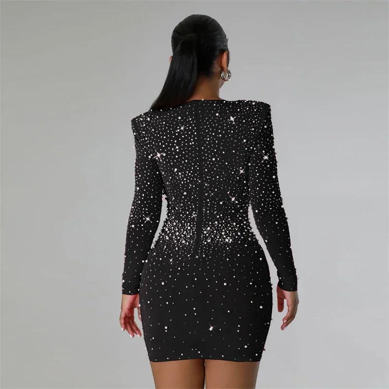 Sequin Rhinestone Bodycon Dress For Party Night Club