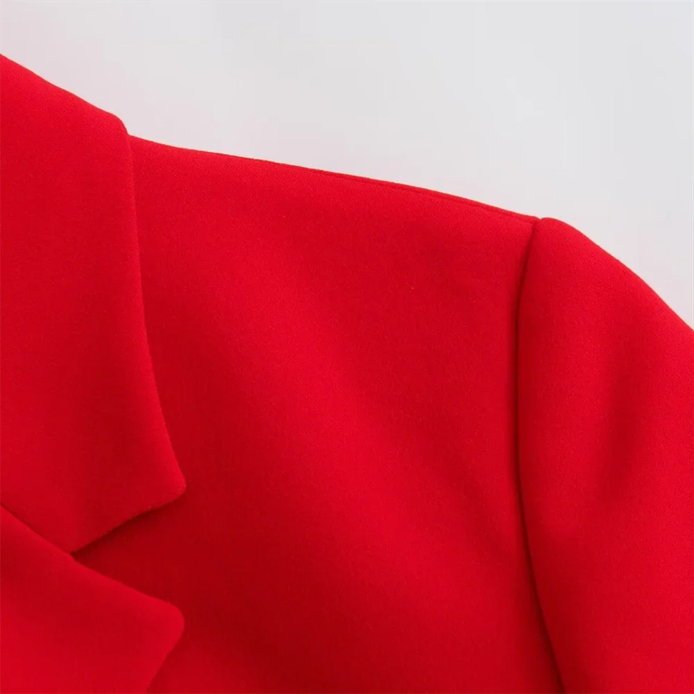 Women's Fashion Elegant Commuting Two-Piece Set Featuring Tailored Tight Suit Coat and Wide Pleated Short Skirt