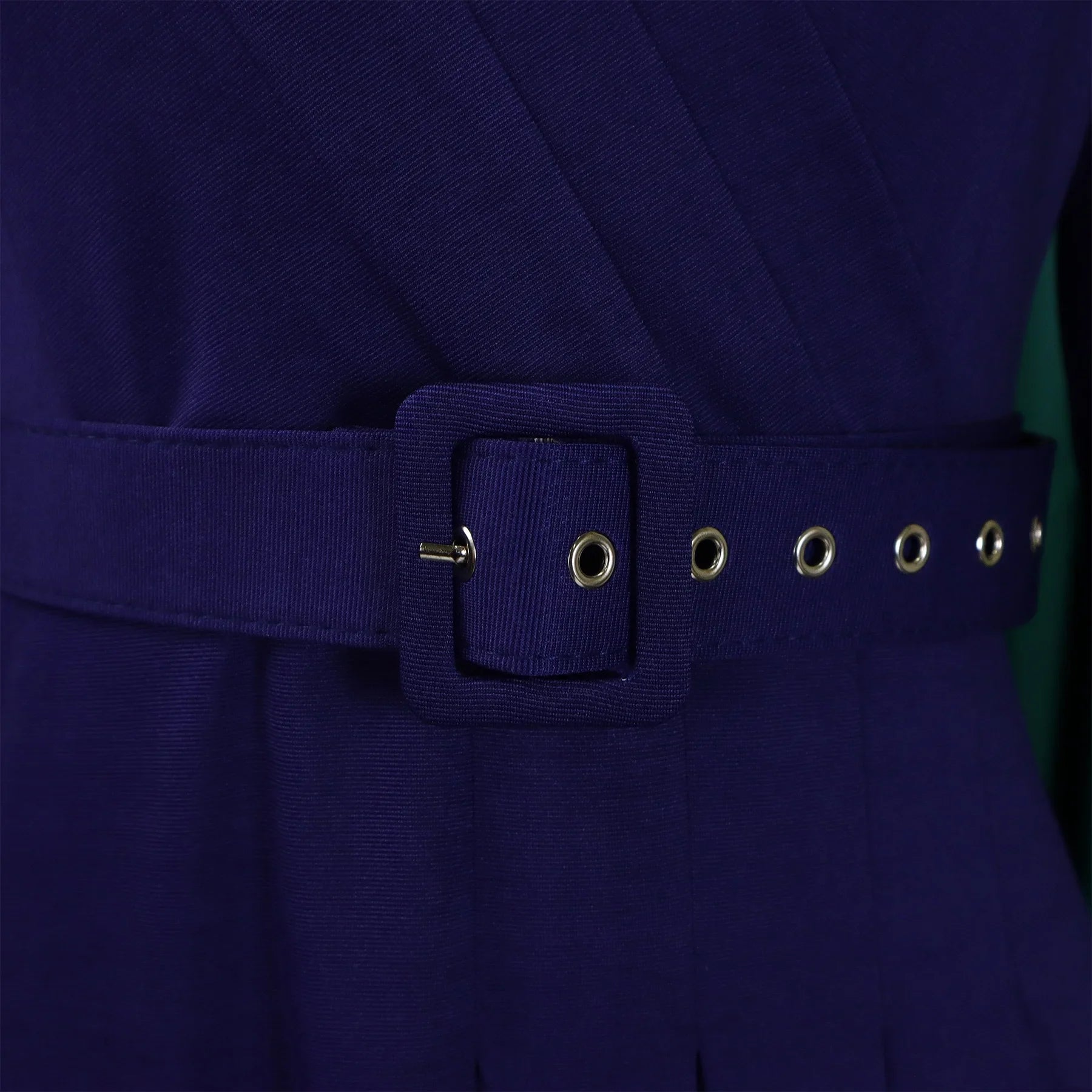 V Neck Office Dress For Women Belted Pleated Mid Calf