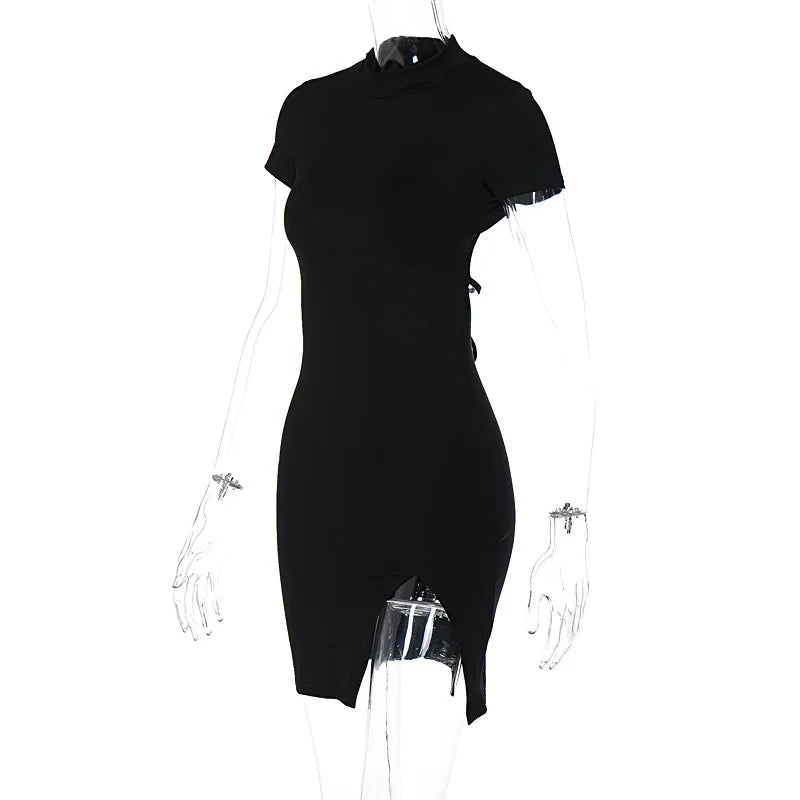 Backless Lace Up Bodycon Mini Dress For Women Clubwear