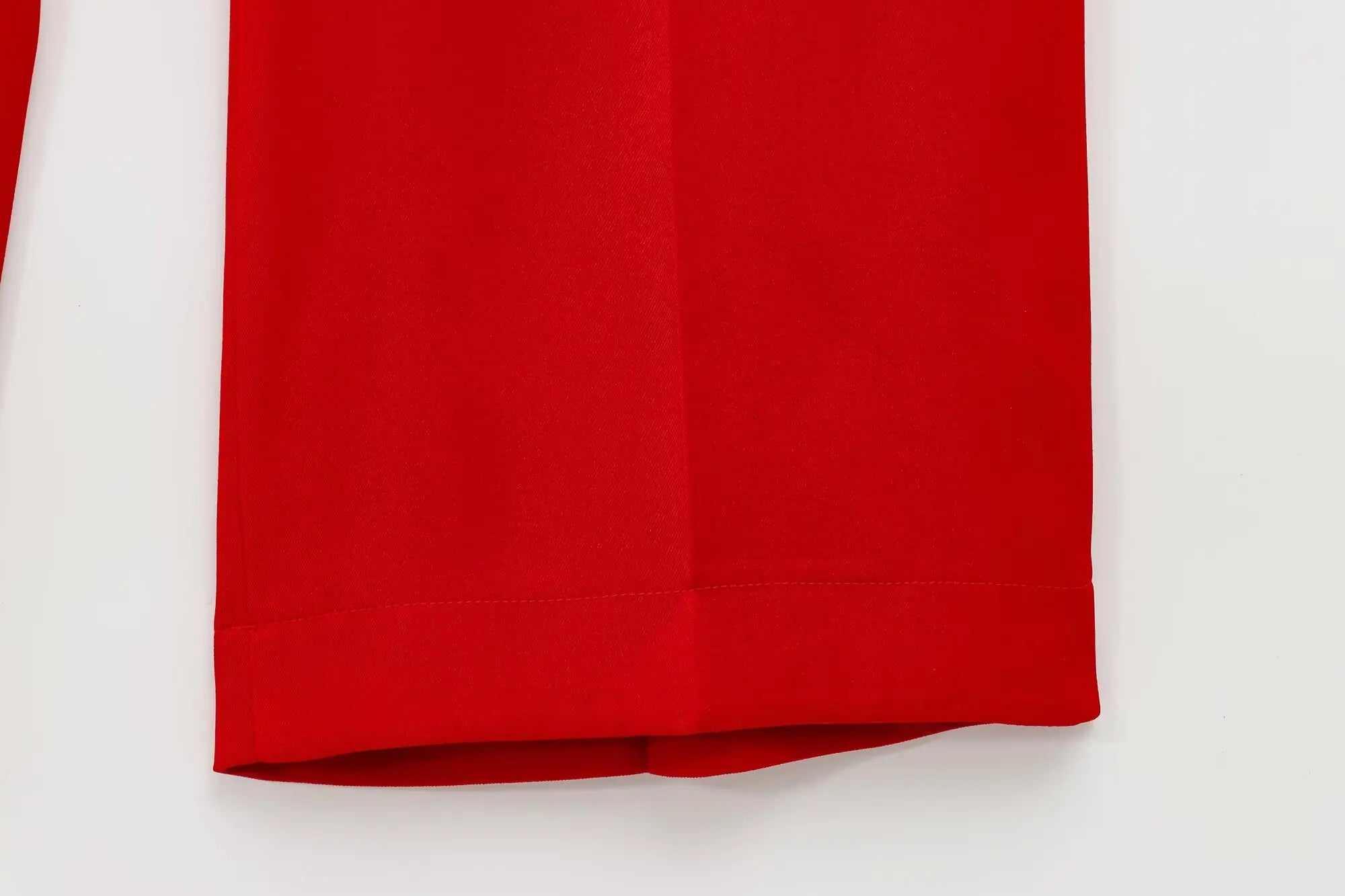 Fashionable Red Vest and Flared Pants Suit for Women with Belt, Versatile and Simple Temperament Outfits