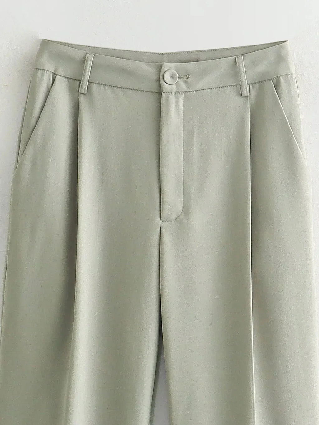 Casual Women Solid Suit Set with Pockets Turn Down Collar Short Jacket and Chic Wide Leg Pants for Spring and Summer Streetwear