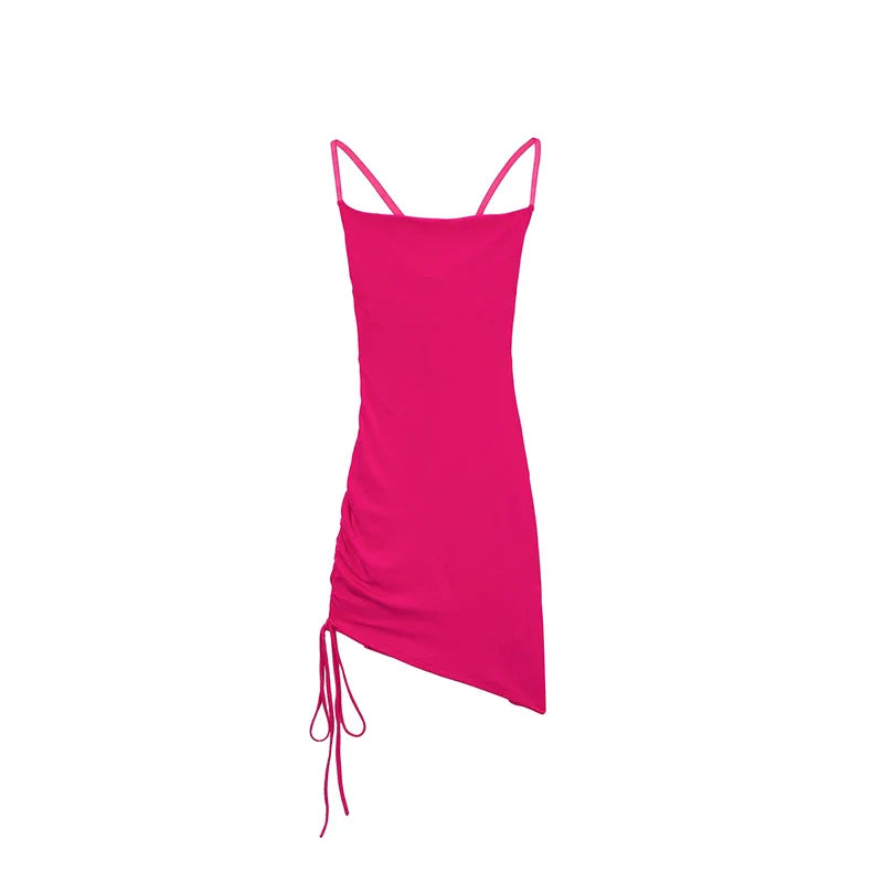 Pleated Irregular Hem Party Dress For Women Evening Cocktail