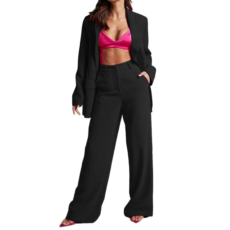 Women Blazer Set Two Piece Suit For Office And Trendy