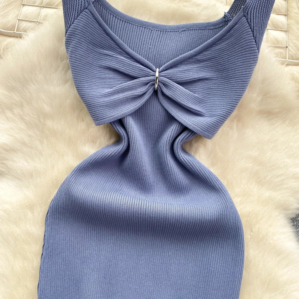 Wrap Dress Knitted Maxi With Pleated Detail And Bodycon Fit