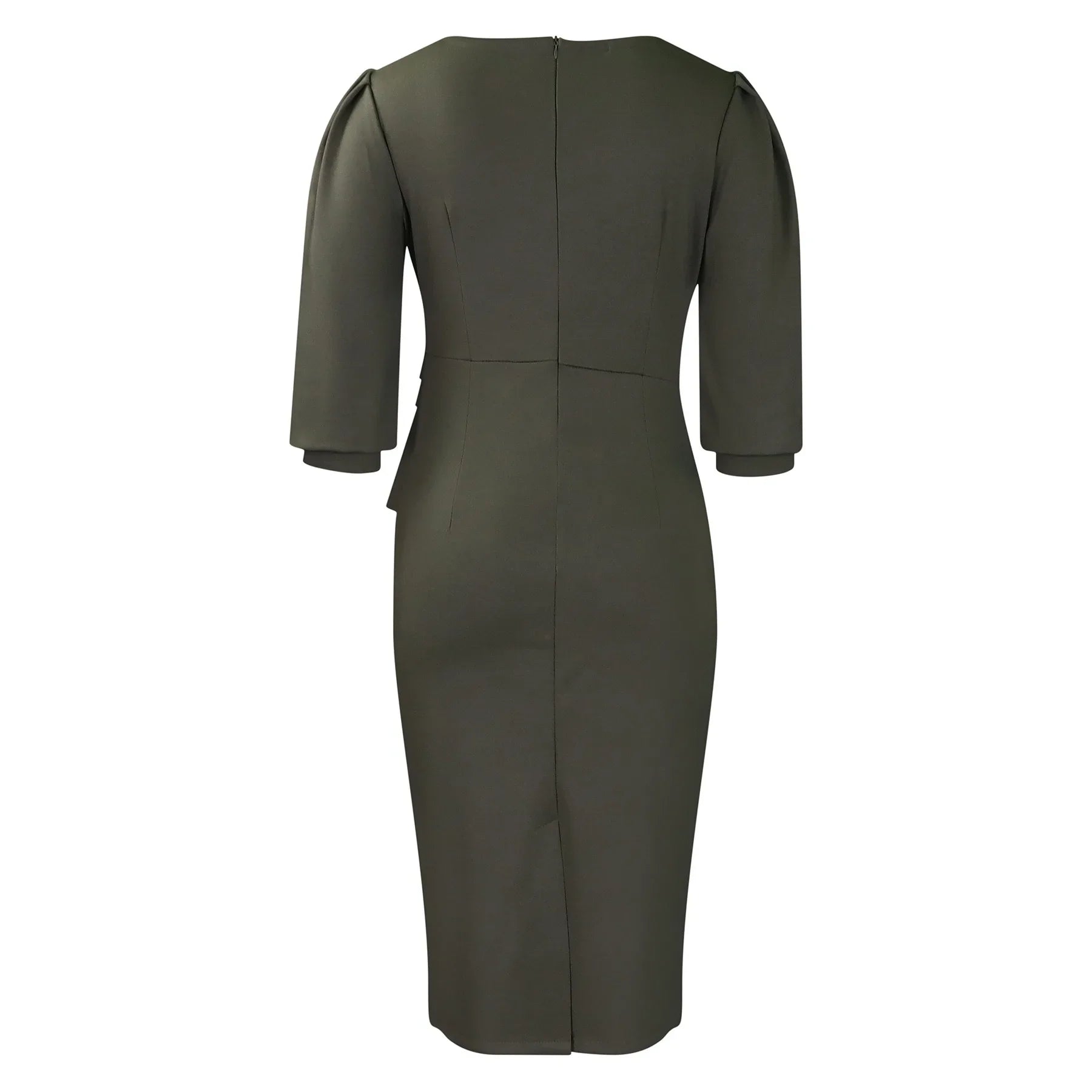 Elegant Office Dress For Women O Neck Half Sleeve Sheath