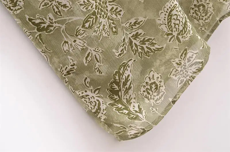 Chiffon Print V Neck Dress For Women Elegant Long Evening