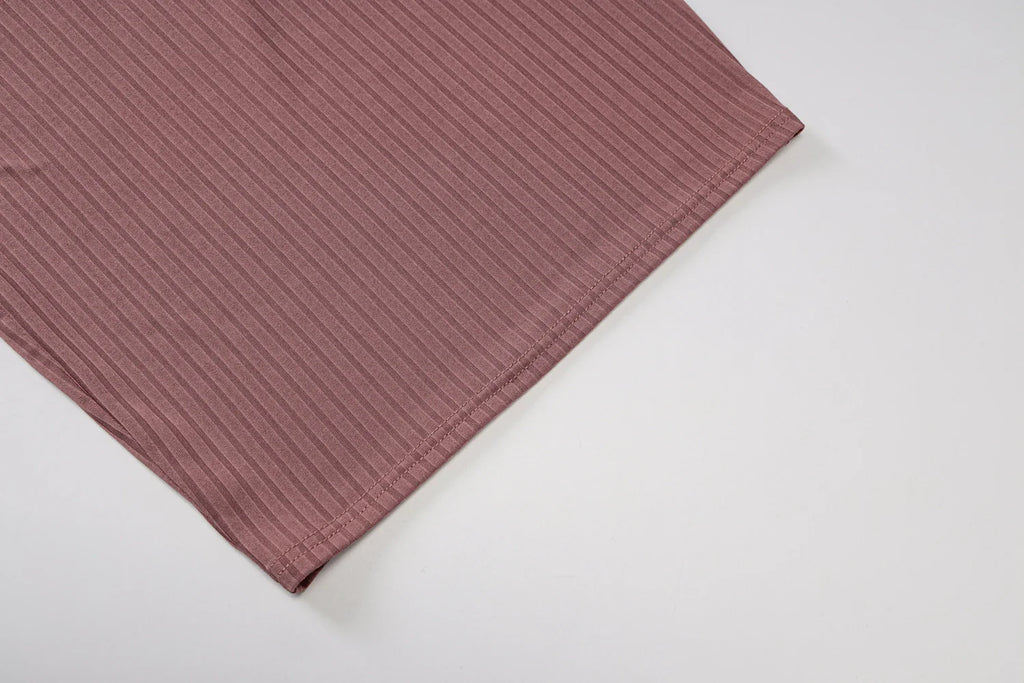 Ribbed Backless Mini Dress With Square Collar For Nightclub