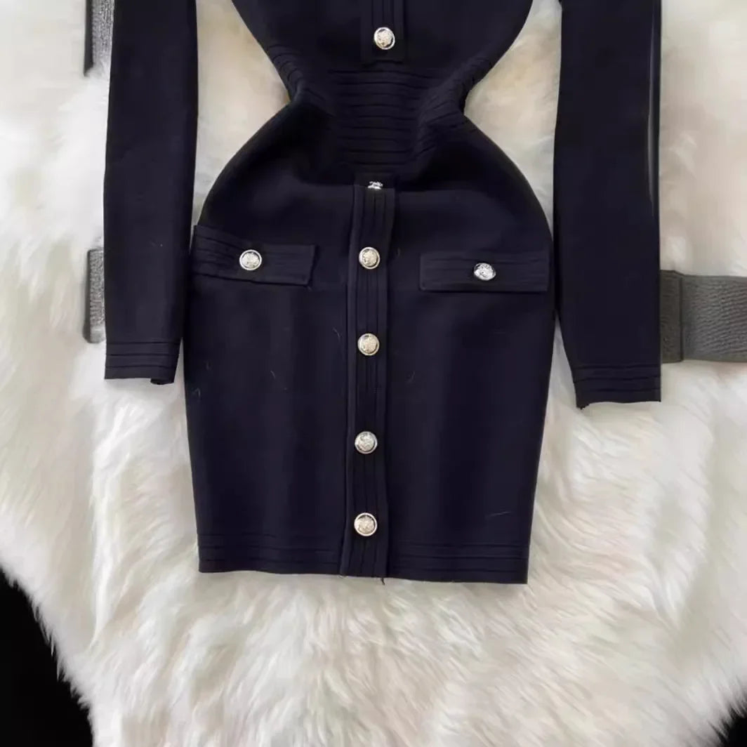 Winter Sweater Dress For Women Vintage Long Sleeve Bodycon