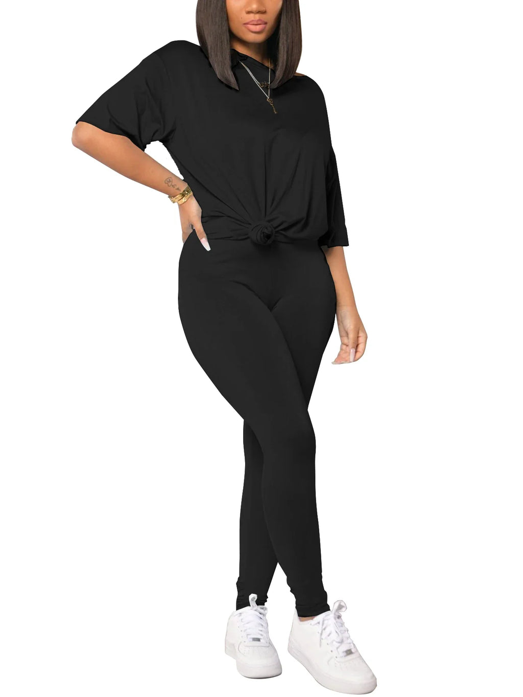 Women's Casual Two Piece Jogger Sets with Sweatshirt and Sweatpants