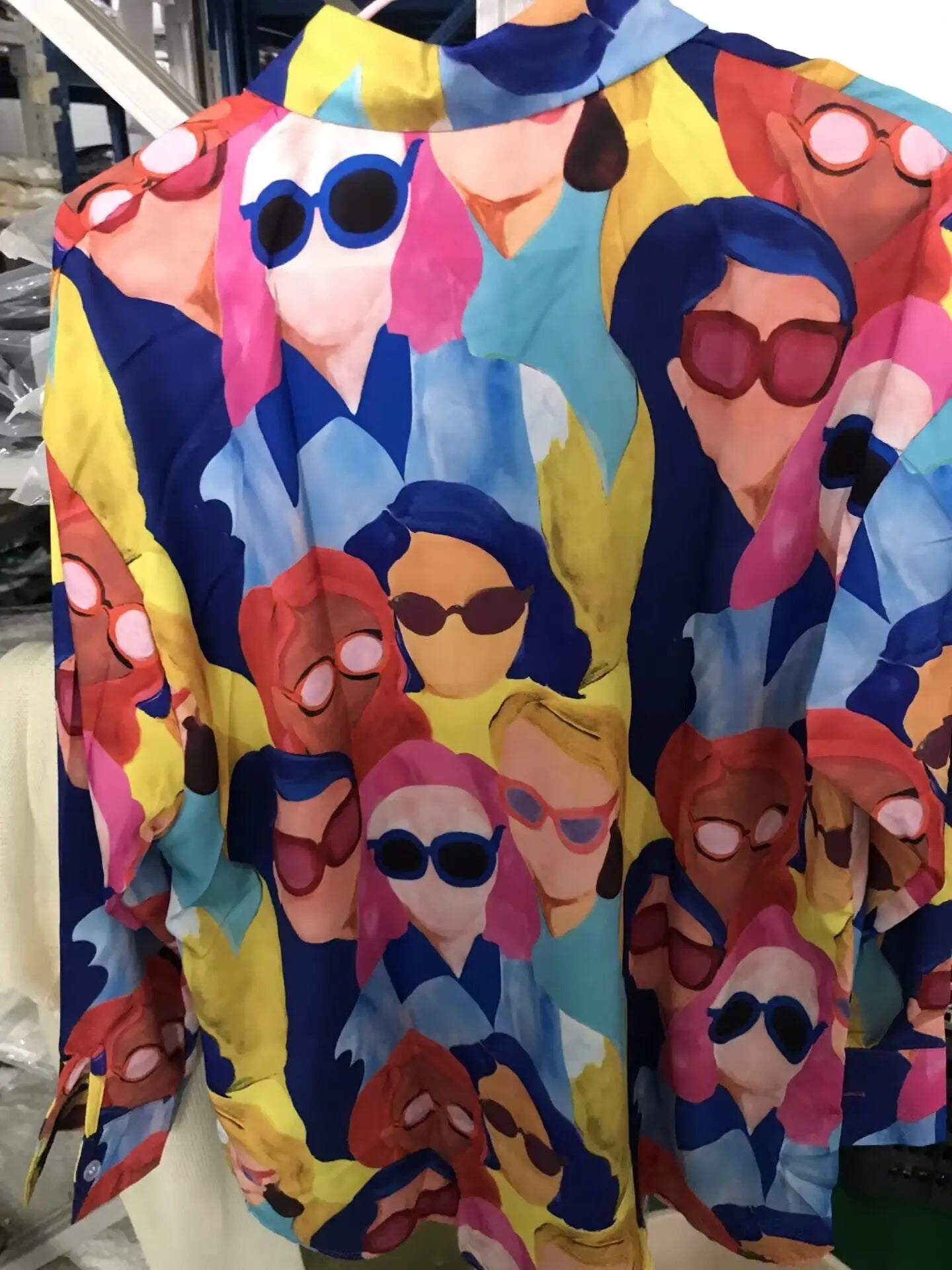 Casual Long Sleeve Turn Down Collar Blouse Loose Fit Printed Shirt Fashionable High Street Tops for Women